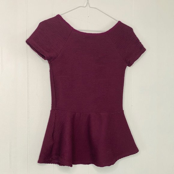 Zara W&B Collection Ribbed Peplum Blouse - Picture 2 of 3